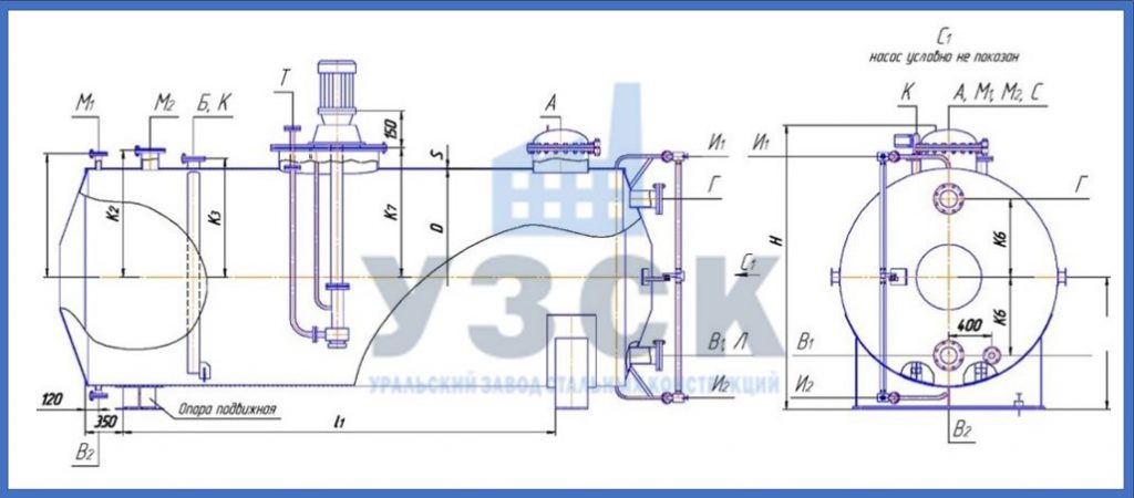 Чертеж емкости ГКК в Липецке